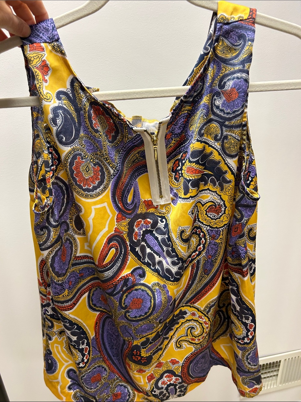 Tommy Hilfiger Yellow Paisley V-Neck Tank Top image 4